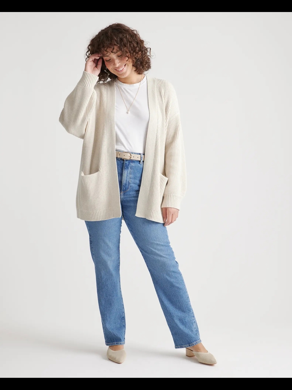 Quince 100% Organic Cotton Oversized Cardigan, Size M